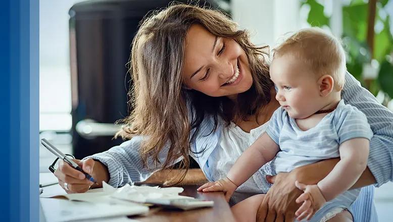 Woman holding baby