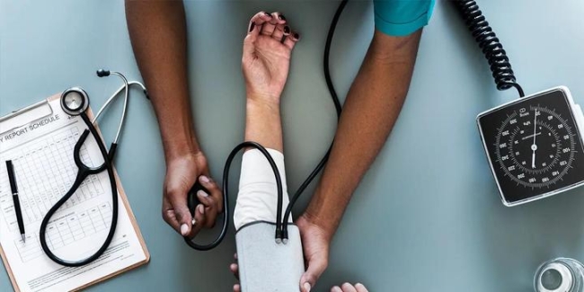 Doctor examining a patient